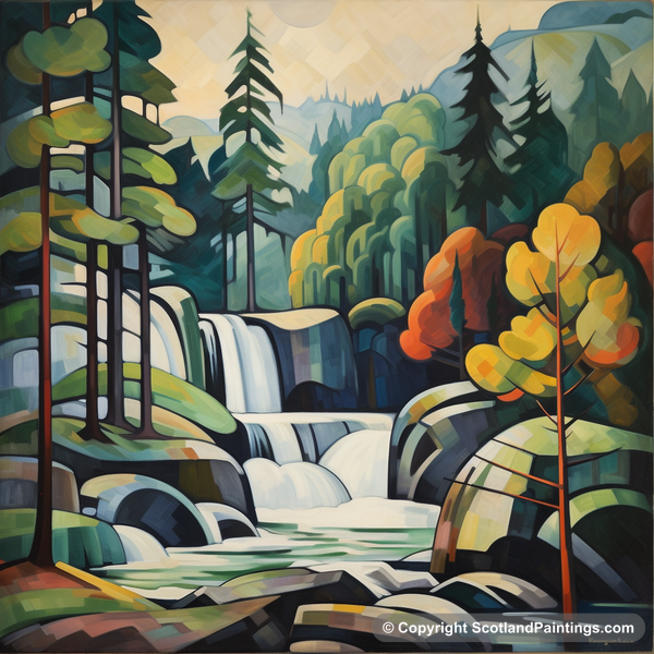 Painting - Plodda Falls - Scottish Waterfalls