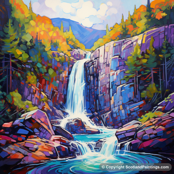 Painting - Plodda Falls - Scottish Waterfalls