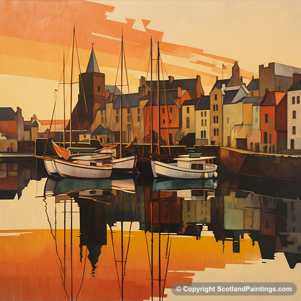 Painting - Cullen Harbour - Scottish Harbours