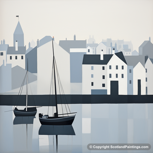 Painting - Dunbar Harbour - Scottish Harbours