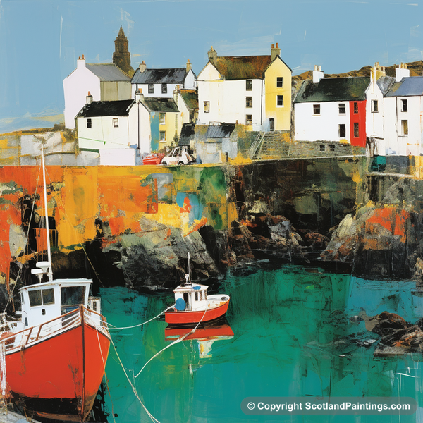 Painting - Portpatrick Harbour - Scottish Harbours