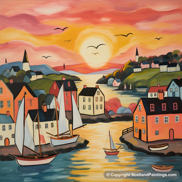 Painting - Tarbert Marina - Scottish Harbours