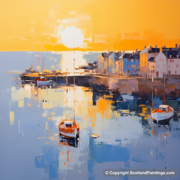 Painting - Dunbar Harbour - Scottish Harbours