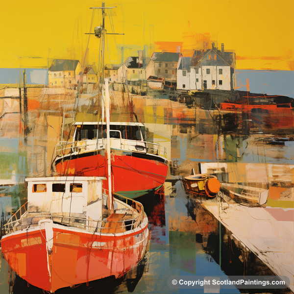 Painting - Dunbar Harbour - Scottish Harbours