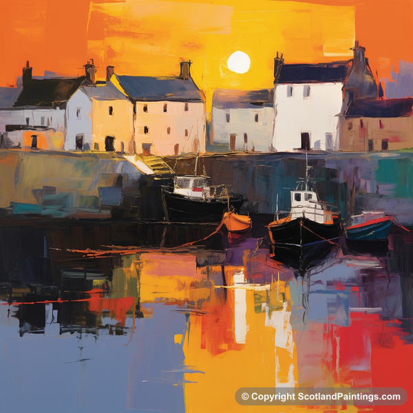 Painting - Portsoy Harbour - Scottish Harbours