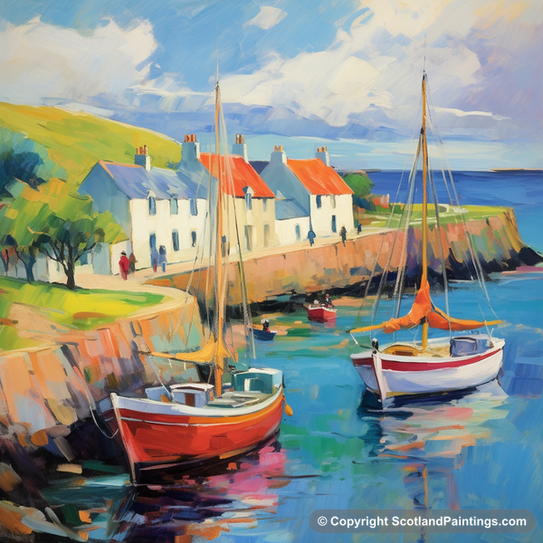 Painting - Portmahomack Harbour - Scottish Harbours