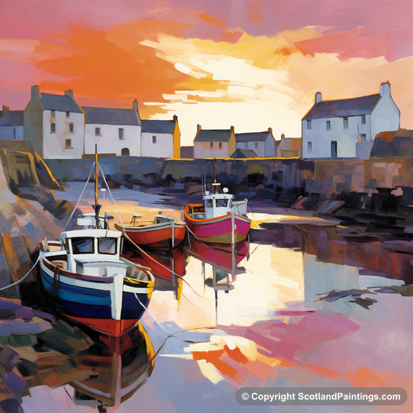 Painting - Portsoy Harbour - Scottish Harbours