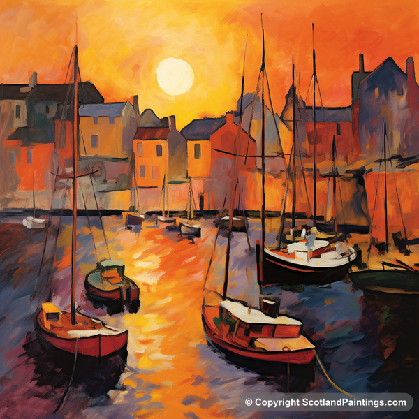 Painting - Dunbar Harbour - Scottish Harbours