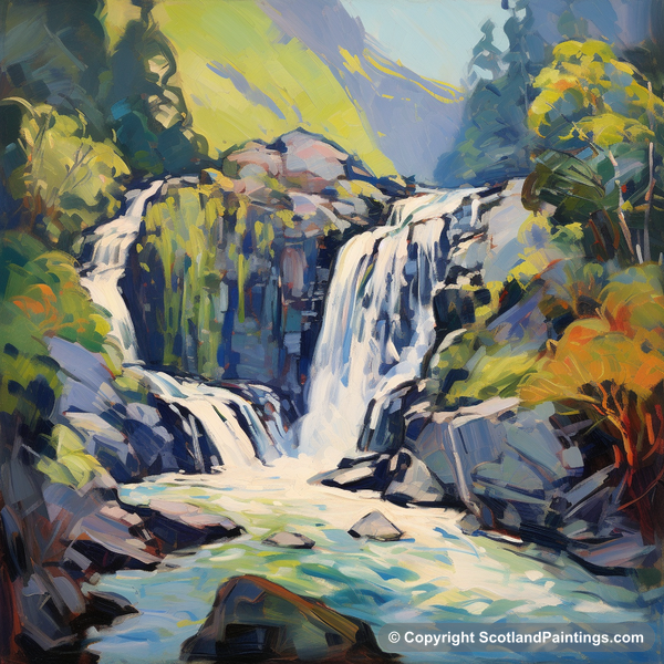 Painting - Glenashdale Falls - Scottish Waterfalls