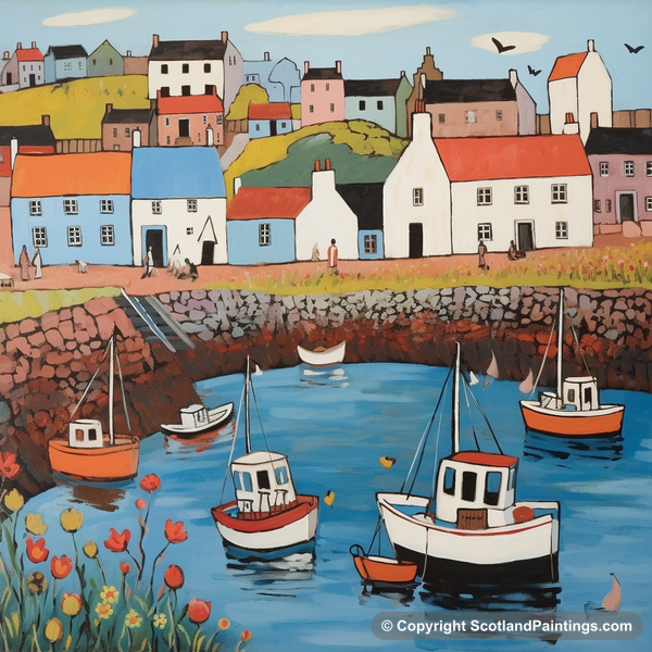 Painting - Crail Harbour - Scottish Harbours