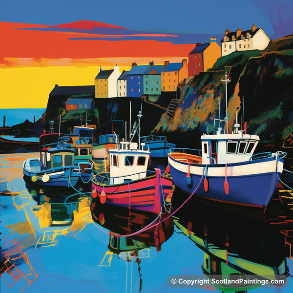 Painting - Pennan Harbour - Scottish Harbours