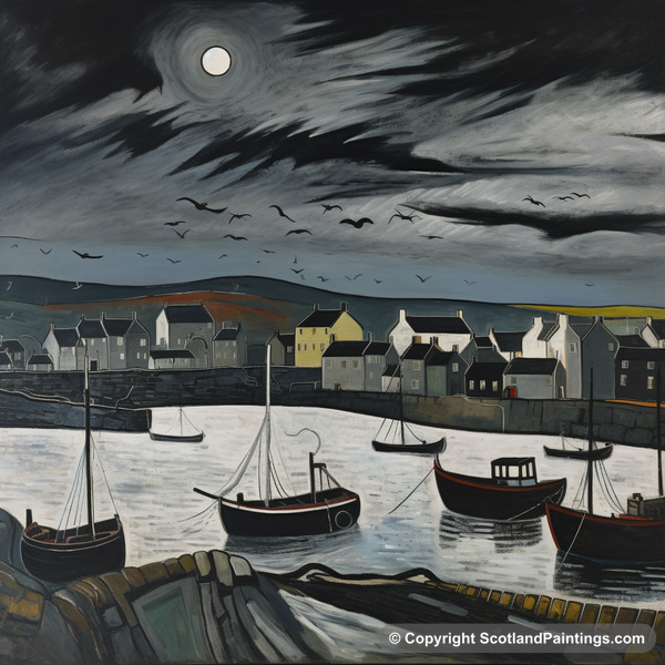 Painting - Lybster Harbour - Scottish Harbours