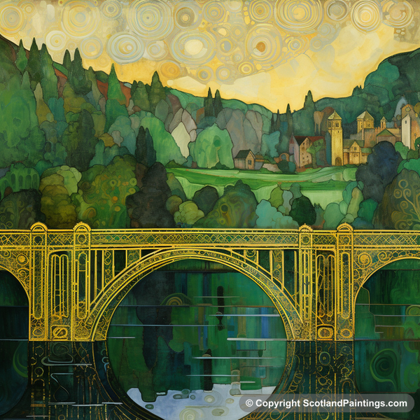 Painting - Union Chain Bridge - Scottish Bridges