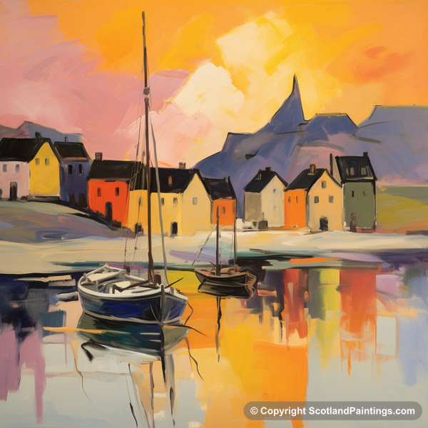 Painting - Whitehills Harbour - Scottish Harbours