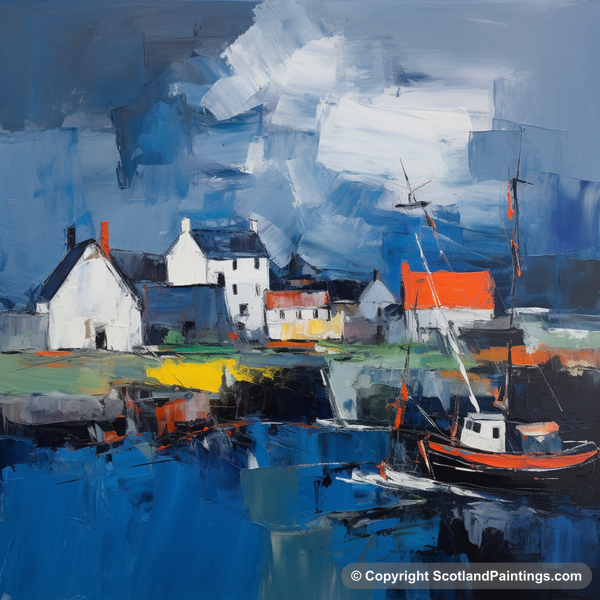 Painting - Portmahomack Harbour - Scottish Harbours