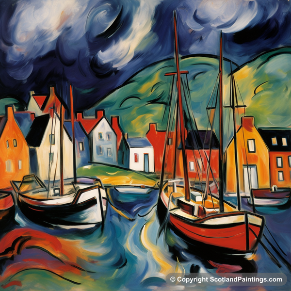 Painting - Tarbert Marina - Scottish Harbours