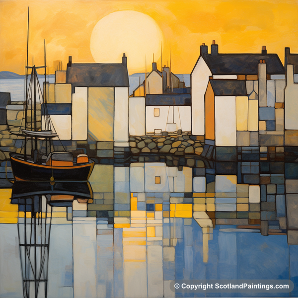 Painting - Findochty Harbour - Scottish Harbours