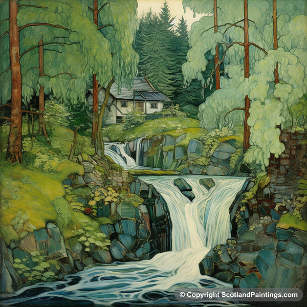 Painting - Bonaloch Falls - Scottish Waterfalls