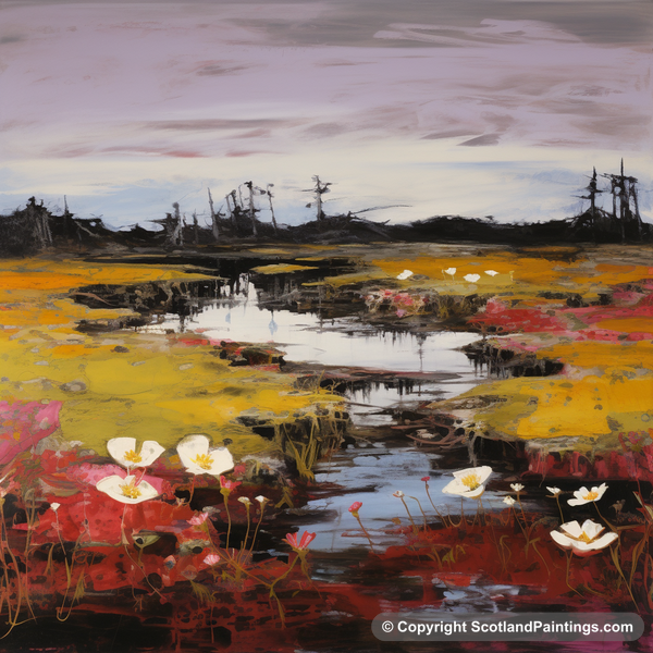 Painting - Bog cotton - Scottish Flowers and Flora