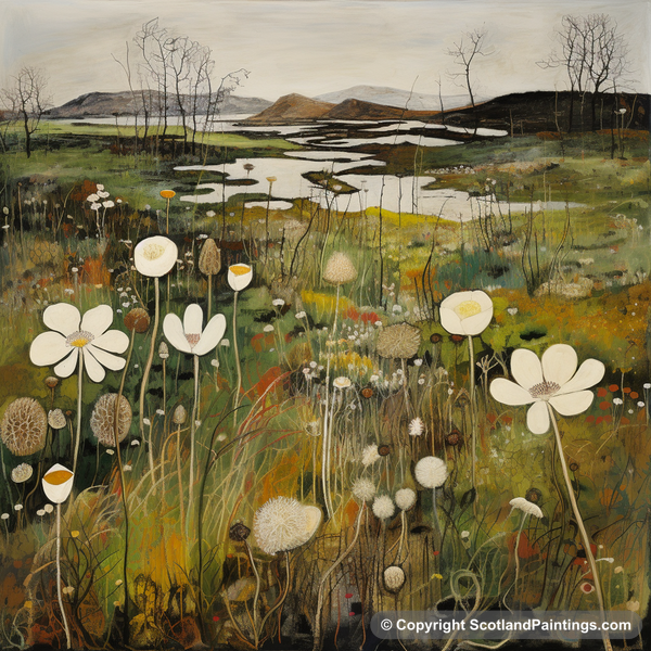 Painting - Bog cotton - Scottish Flowers and Flora