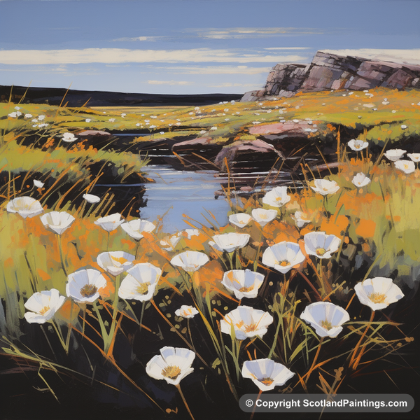 Painting - Bog cotton - Scottish Flowers and Flora