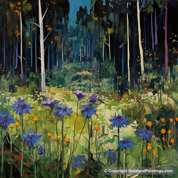 Painting - Caledonian Forest - Scottish Flowers and Flora