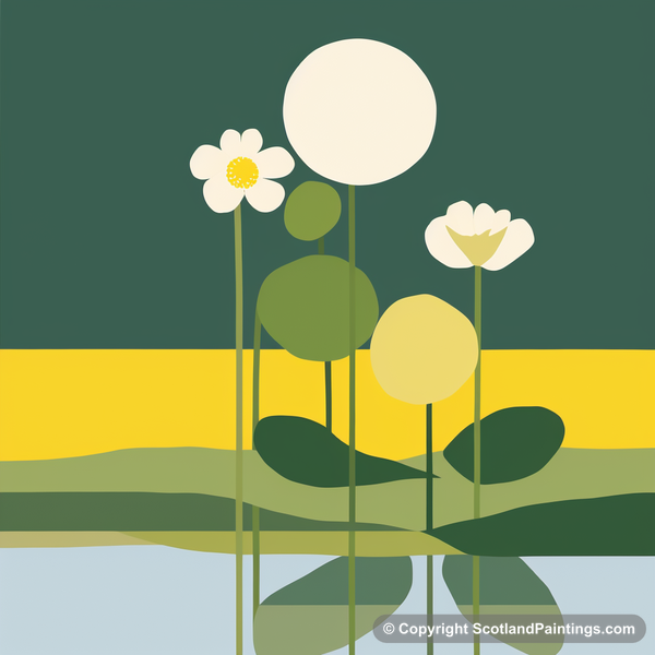 Painting - Marsh marigold - Scottish Flowers and Flora