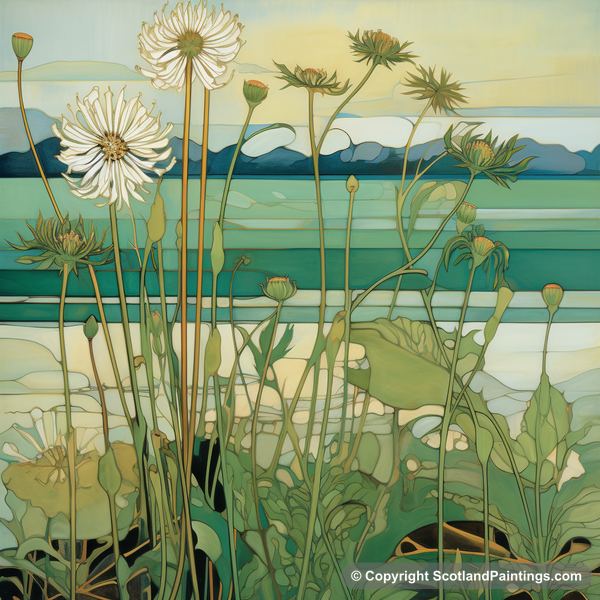 Painting - Sea aster - Scottish Flowers and Flora