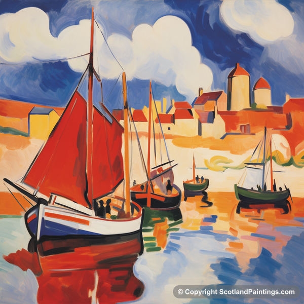 Painting - Dunbar Harbour - Scottish Harbours