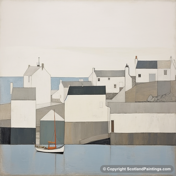 Painting - Gardenstown Harbour - Scottish Harbours