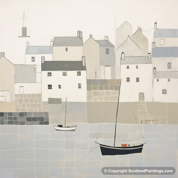 Painting - Gardenstown Harbour - Scottish Harbours