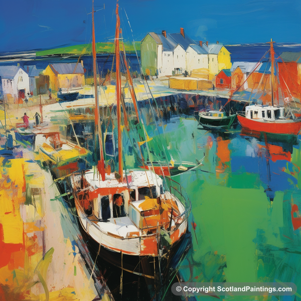 Painting - Charlestown Harbour - Scottish Harbours