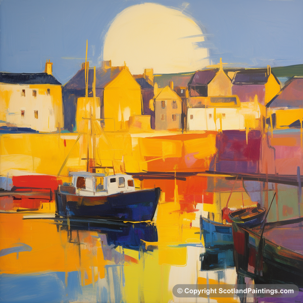 Painting - Macduff Harbour - Scottish Harbours