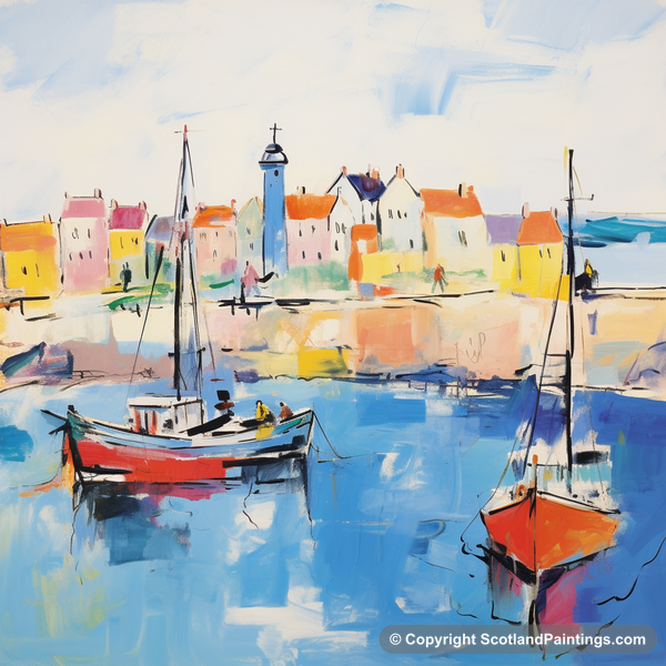 Painting - Dunbar Harbour - Scottish Harbours