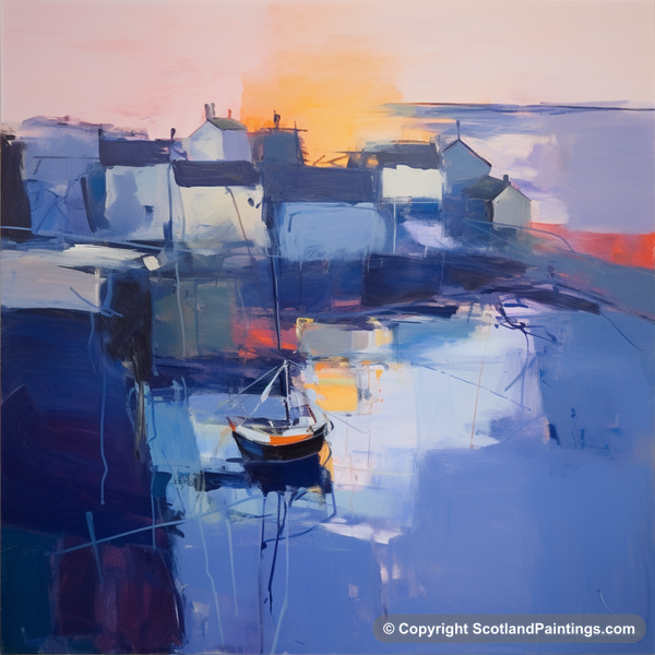 Painting - Gardenstown Harbour - Scottish Harbours