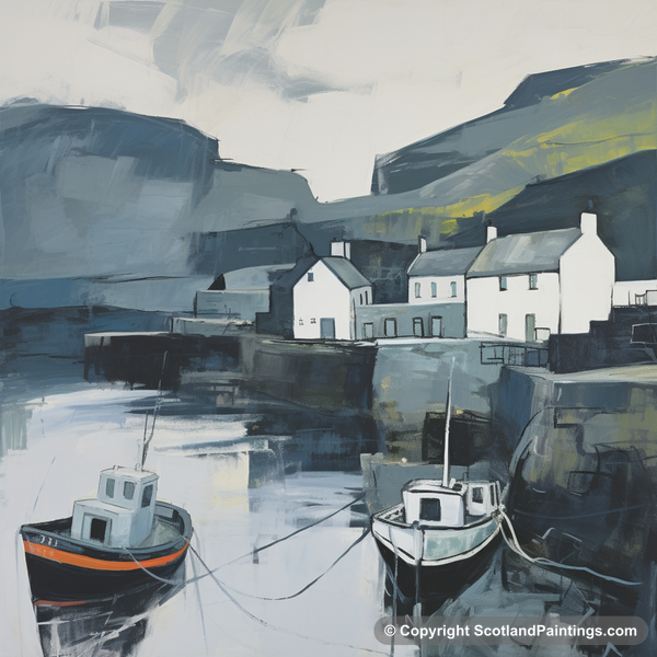 Painting - Pennan Harbour - Scottish Harbours