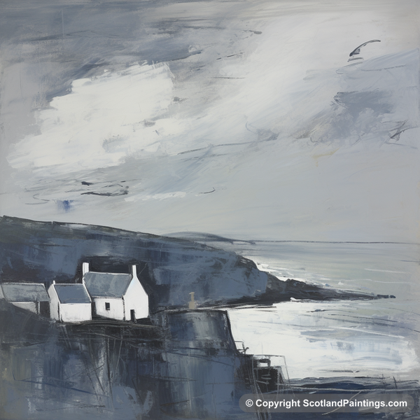 Painting - Pennan Harbour - Scottish Harbours