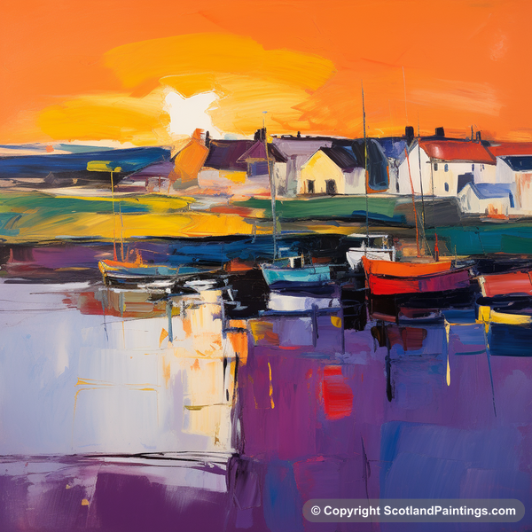 Painting - Portmahomack Harbour - Scottish Harbours