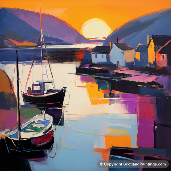 Painting - Cullen Harbour - Scottish Harbours