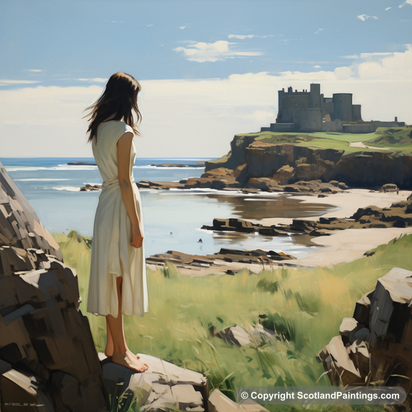 Painting - Tantallon Castle - White Dress