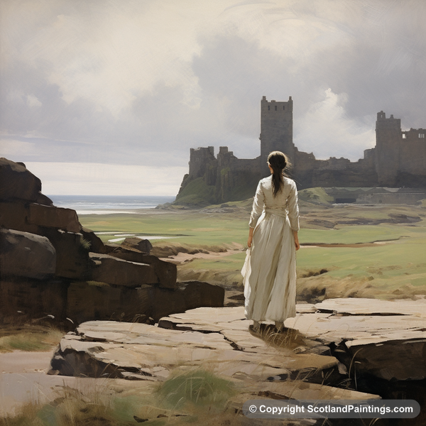 Painting - Tantallon Castle - White Dress