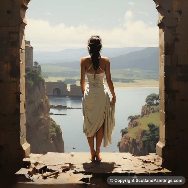 Painting - Urquhart Castle - White Dress