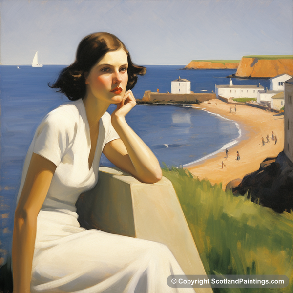 Painting - Stonehaven - White Dress