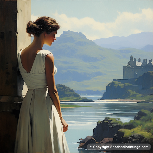 Painting - Eilean Donan Castle - White Dress