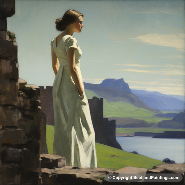 Painting - Urquhart Castle - White Dress