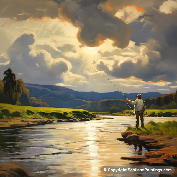 Painting - River Clyde - Scotland Fly Fishing