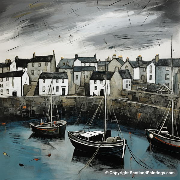 Painting - Portsoy Harbour - Scottish Harbours