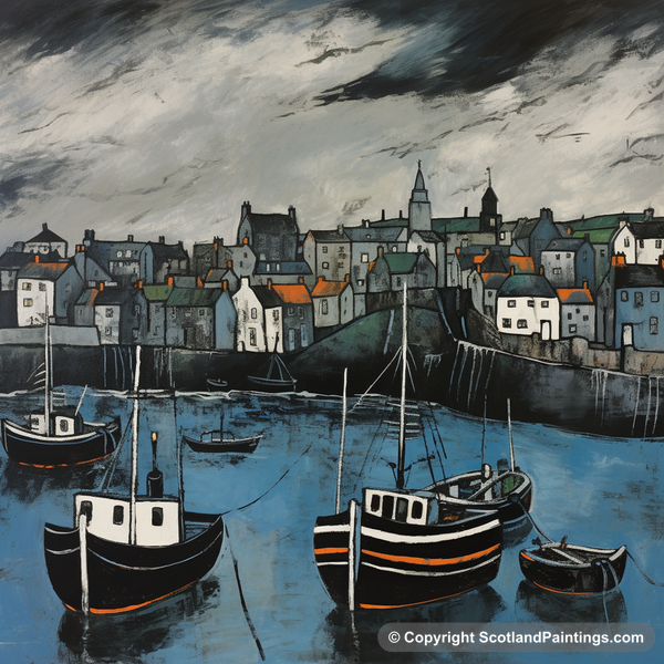 Painting - Portsoy Harbour - Scottish Harbours