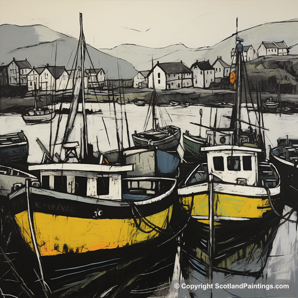 Painting - Castlebay Harbour - Scottish Harbours