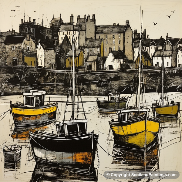 Painting - Castlebay Harbour - Scottish Harbours